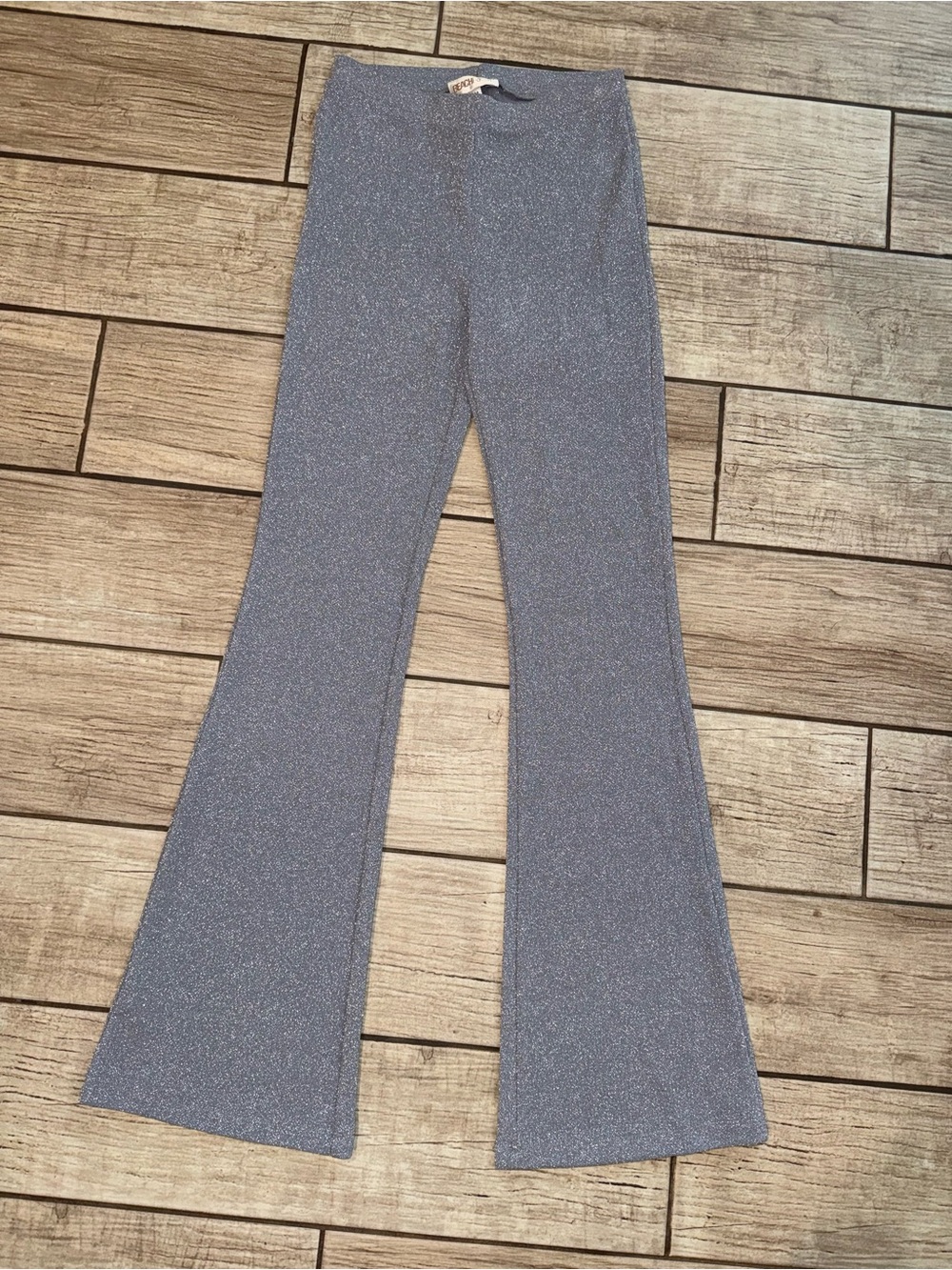 Beach Riot Silver-Gray Sparkle Flare Pants